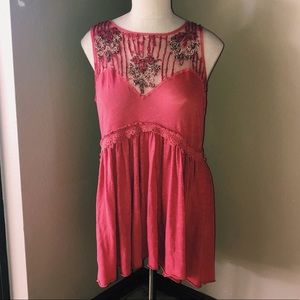 Free People Beaded Tunic Top Size Medium